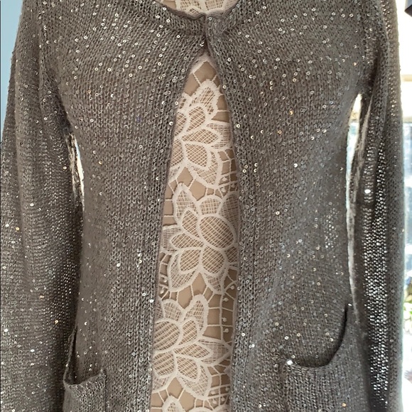 Taylor Marcs Silver Sequined Sweater. - Picture 2 of 8